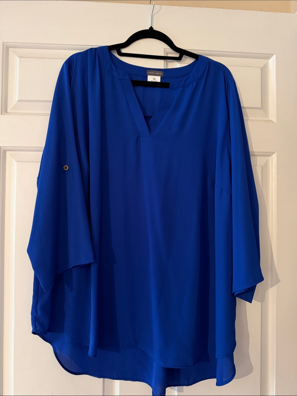 Vince Camuto Cobalt Blue V-Neck Flowing Tunic